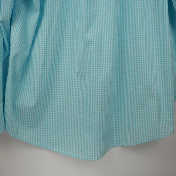 Izod Shirt Mens XL Aqua White Checkered Button Down Long Sleeve Casual Classic - Picture 9 of 16